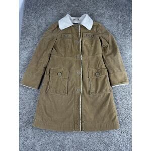 American Eagle Coat Womens Large Sherpa Lined Corduroy Button Pockets Jacket